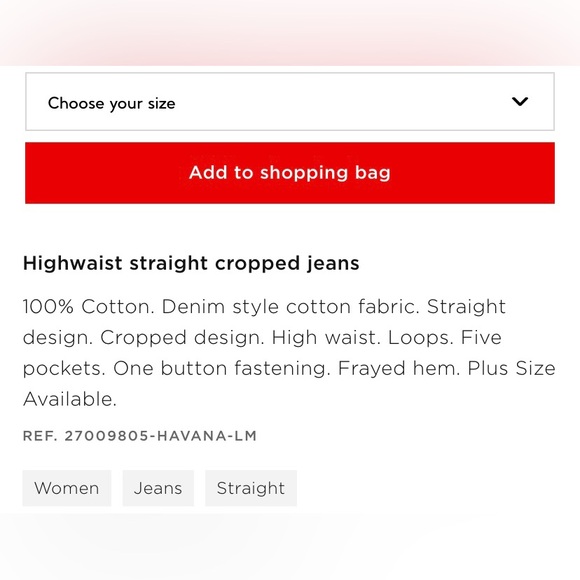 Like New MNG Havana Size 6 Cotton Raw Hem Jeans Black Straight High Waist Crop - Picture 5 of 10